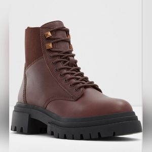 Aldo Leap leather combat ankle boots, EUC